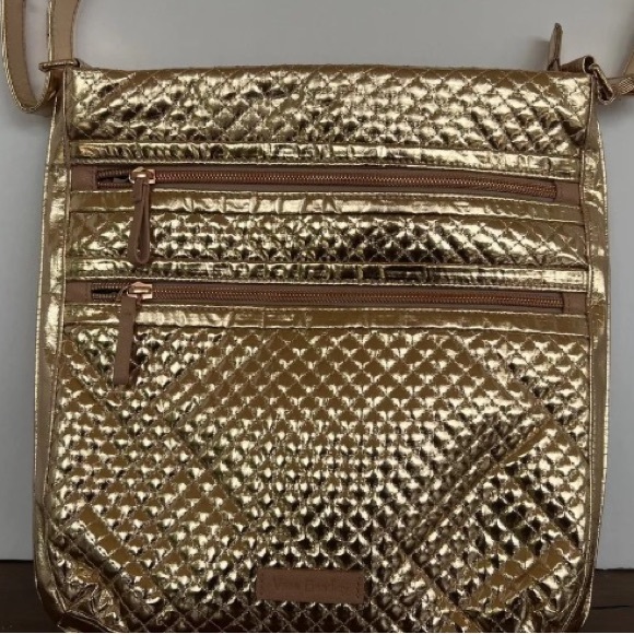 VERA BRADLEY ROSE GOLD METALLIC CROSSBODY PURSE BAG - Picture 1 of 5